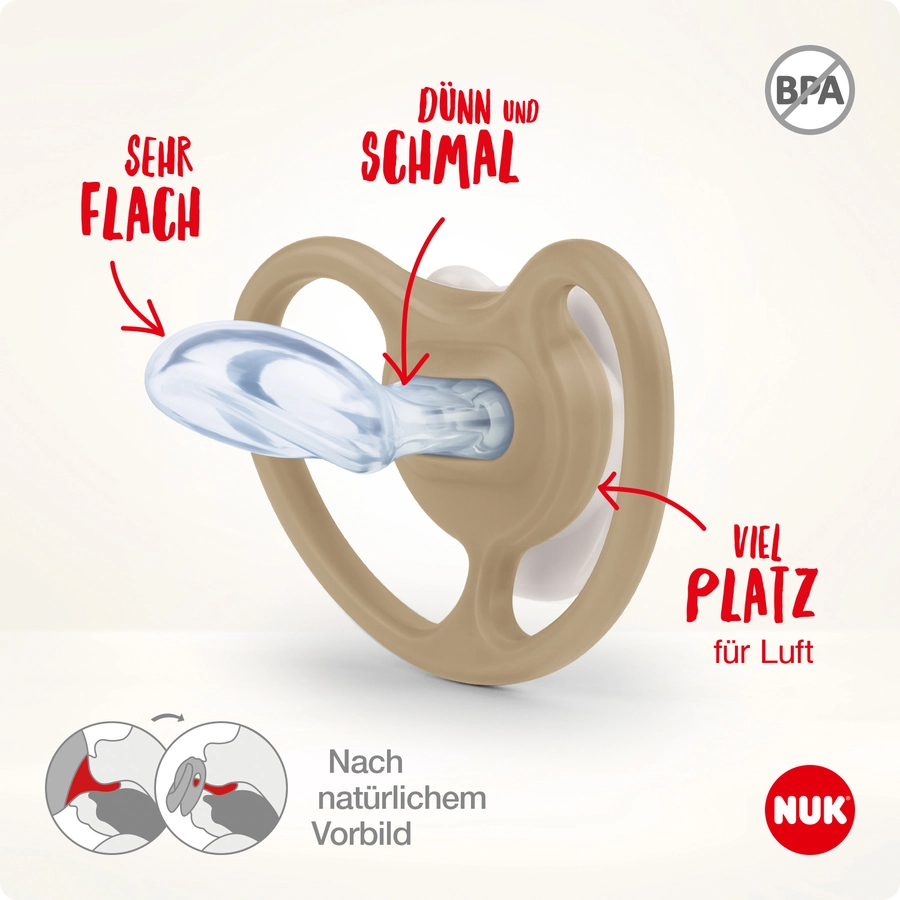 NUK Schnuller Space  Mickey 18-36 Monate, 4 Stk. in graurot