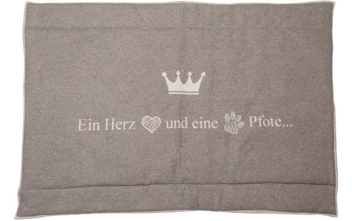 Hunde-Liegematte Herz und Pfote, 80 x 120 cm, RauchHundematte Silvretta