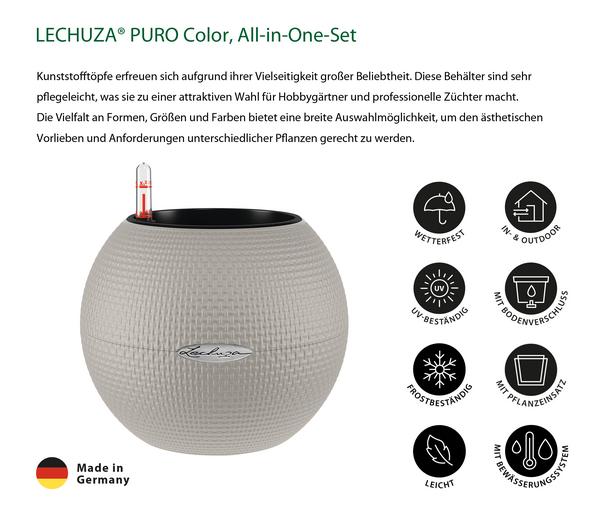 LECHUZA® PURO Color, All-in-One-Set, rund,