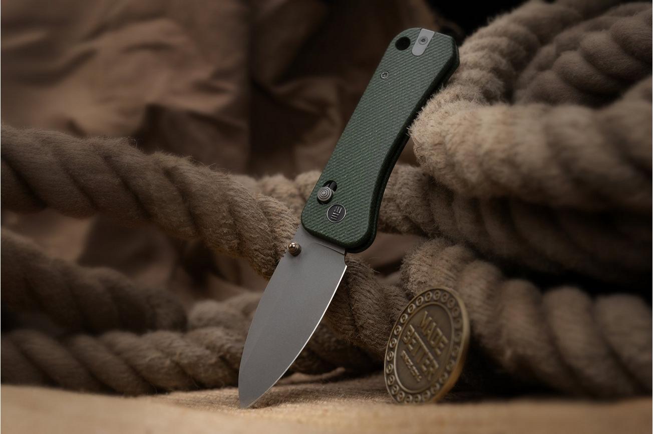 WE Knife Banter 2 WE23075-3 CPM-S35VN, Green Micarta, zakmes, Ben Petersen design