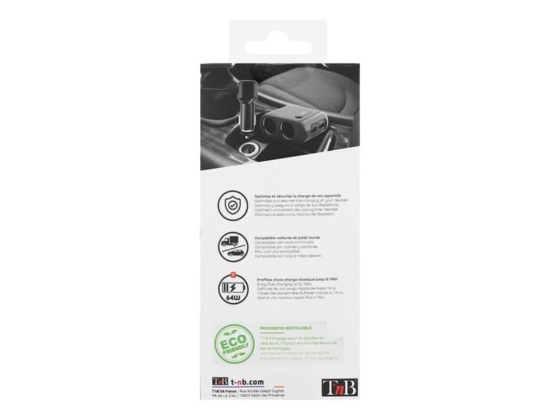 T`nB Autoladegerät TB-ACGP4IN1 V2 24 W USB-Ladeadapter mit DIN Norm Anschlüsse