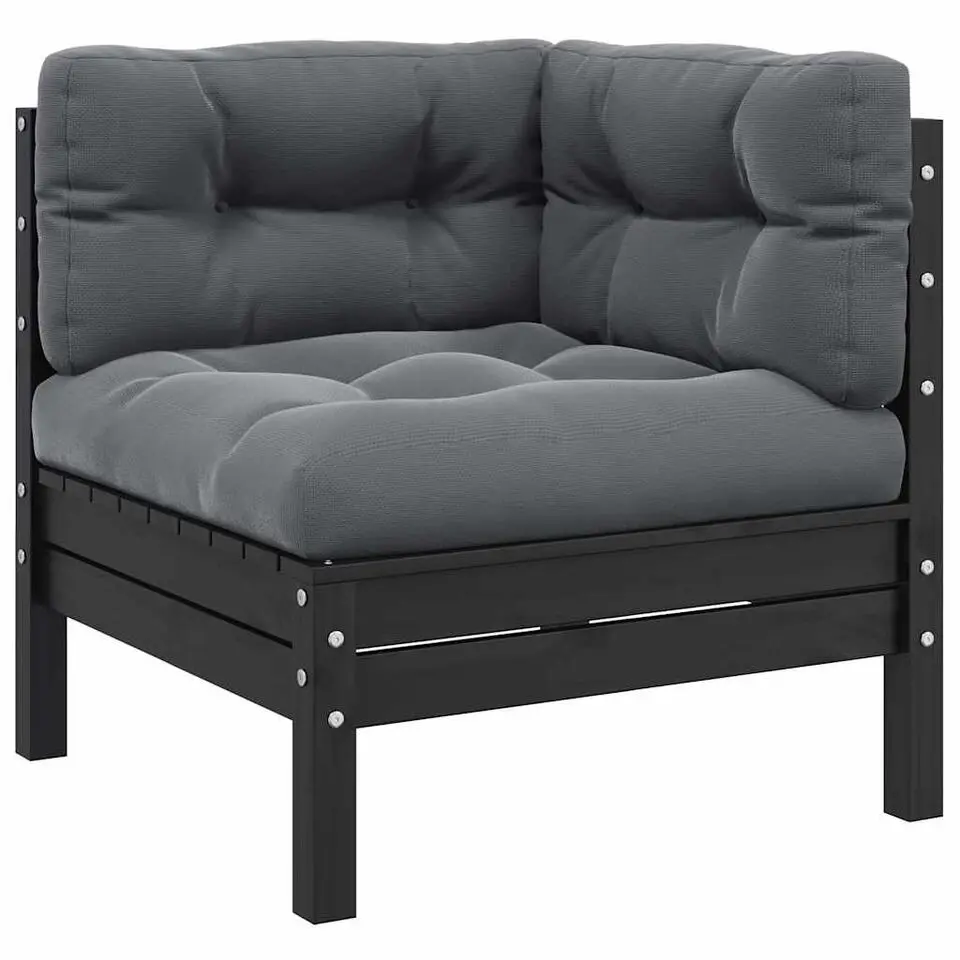 vidaXL - Loungeset - Grijs - Grenenhout - 3 stuks - Met kussens