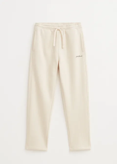 Brushed straight broek off-white (ECRU)