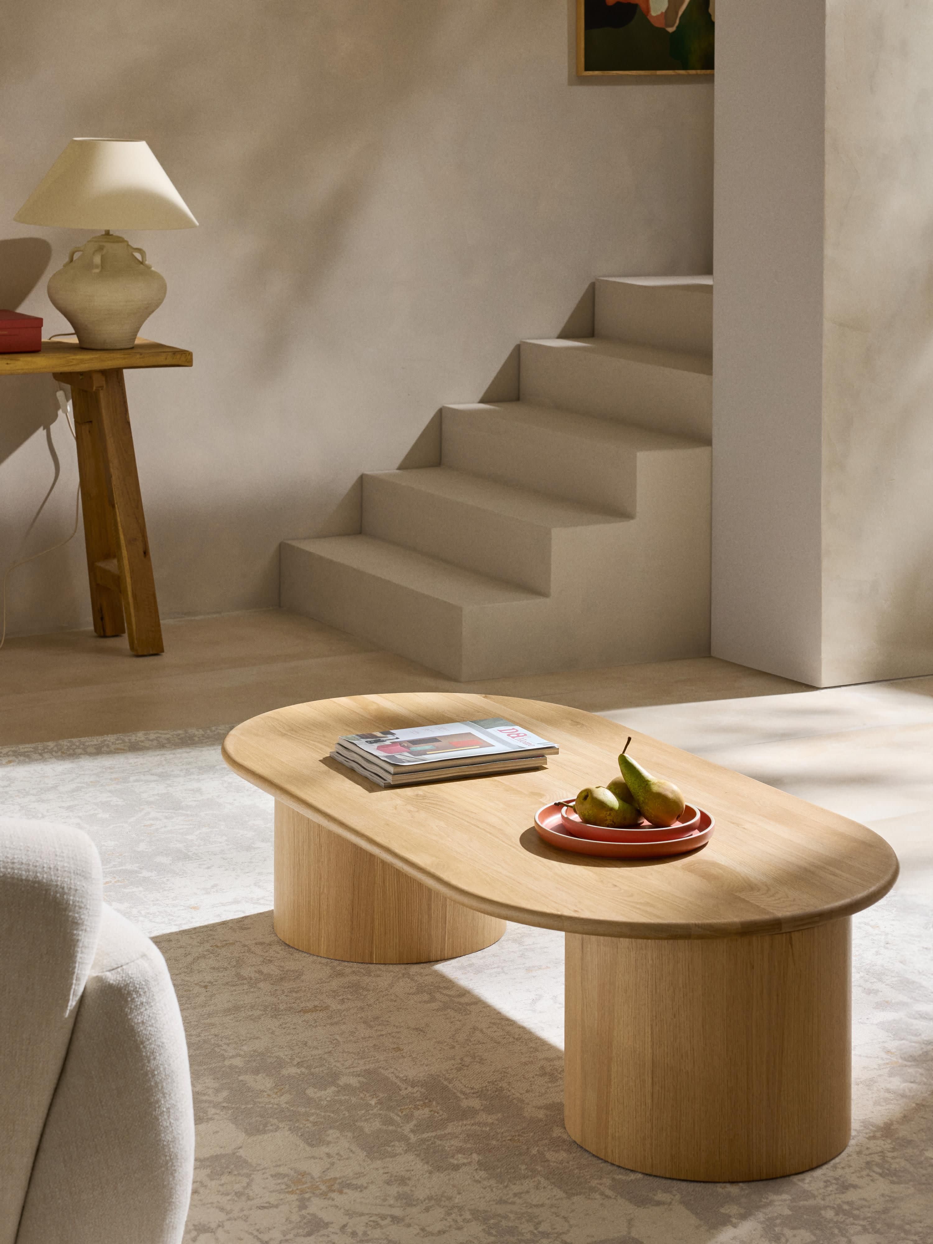 Ovale salontafel Didi van eikenhout