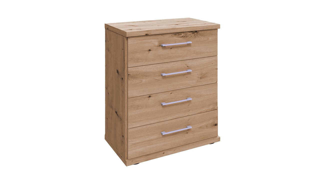 Commode Bienne met 4 laden bianco eiche