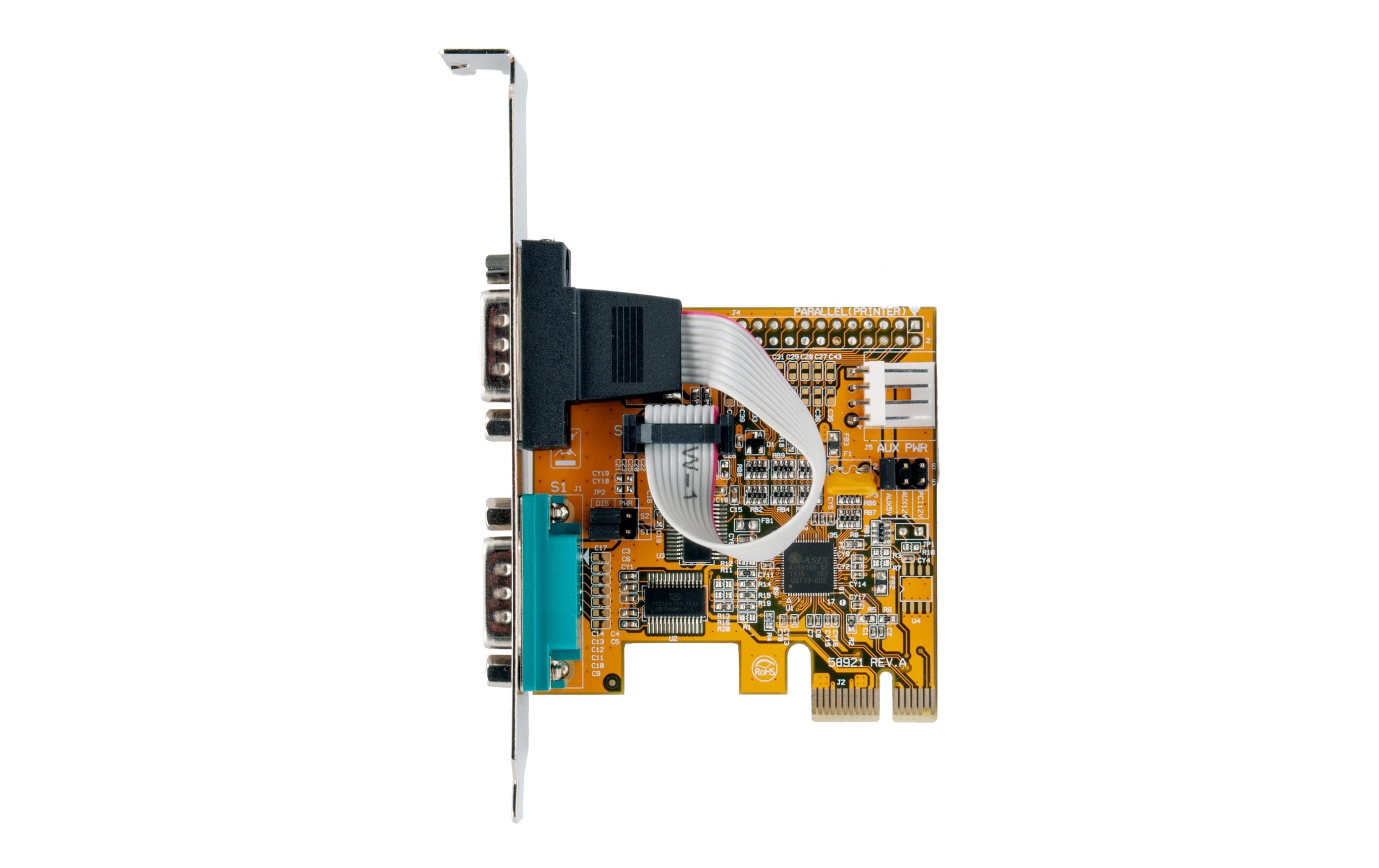 PCI-Express-Karte EX-44082PCIe Schnittstellenkarte mit zwei RS-232 Ausgängen