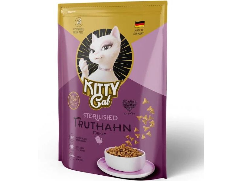 KITTY Cat Trockenfutter Truthahn Sterilised 800 g Getreidefreies Trockenfutter mit hohem Fleischanteil für sterilisierte Katzen