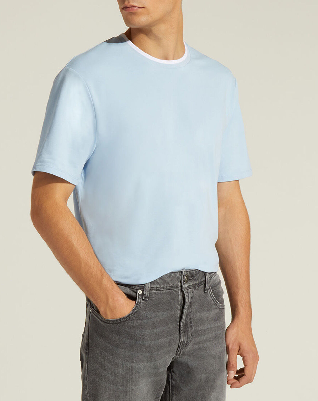 Galeries Lafayette T-Shirt en Coton Bio Piqué Tibbing bleu clair
