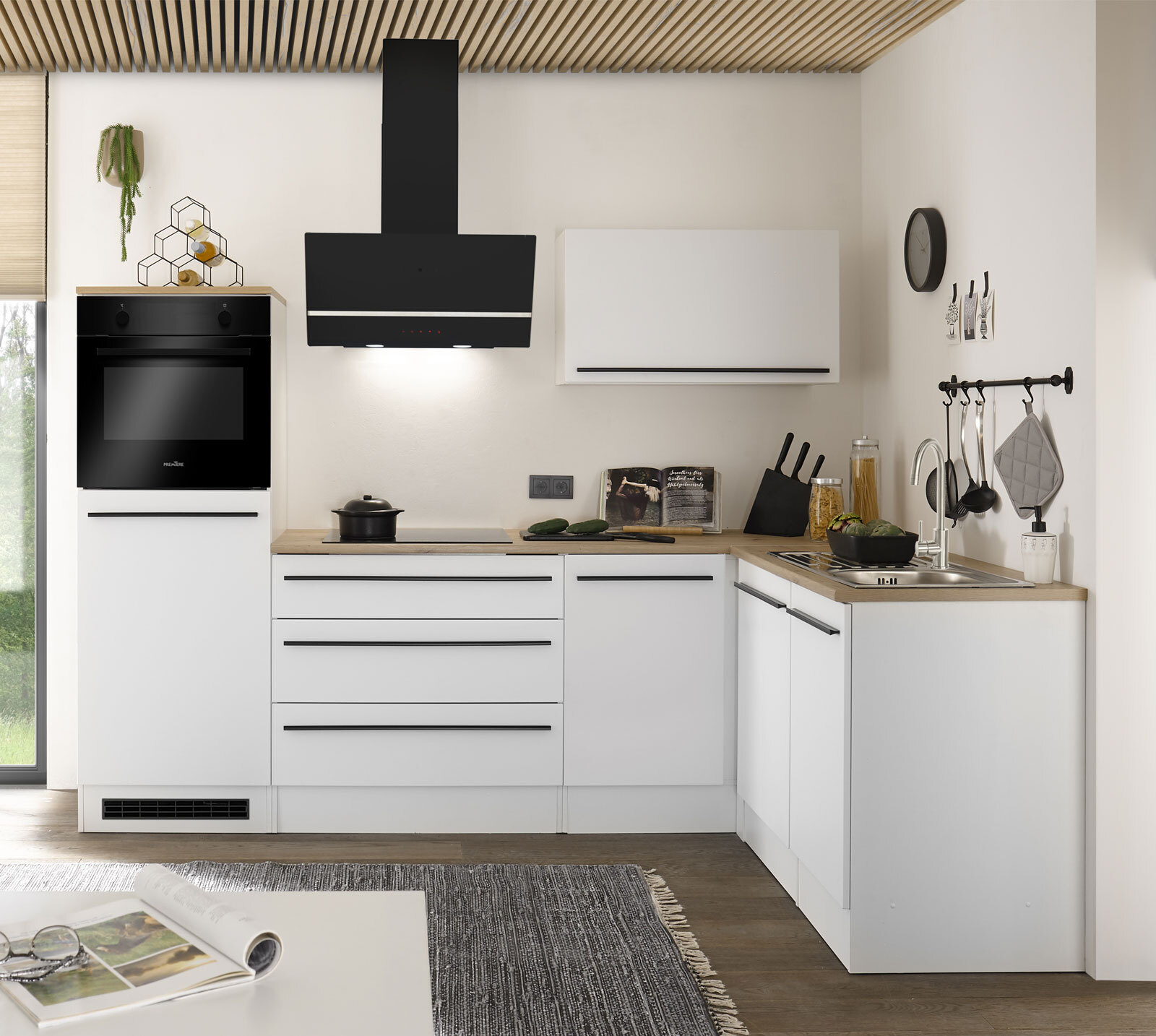Eck-Unterschrank Finn weiss softmatt 115x90 cm