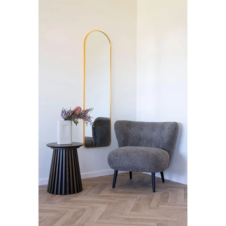 Fauteuil Bouclé Bruin - Zithoogte 45cm - 78x70x73cm - Covelo