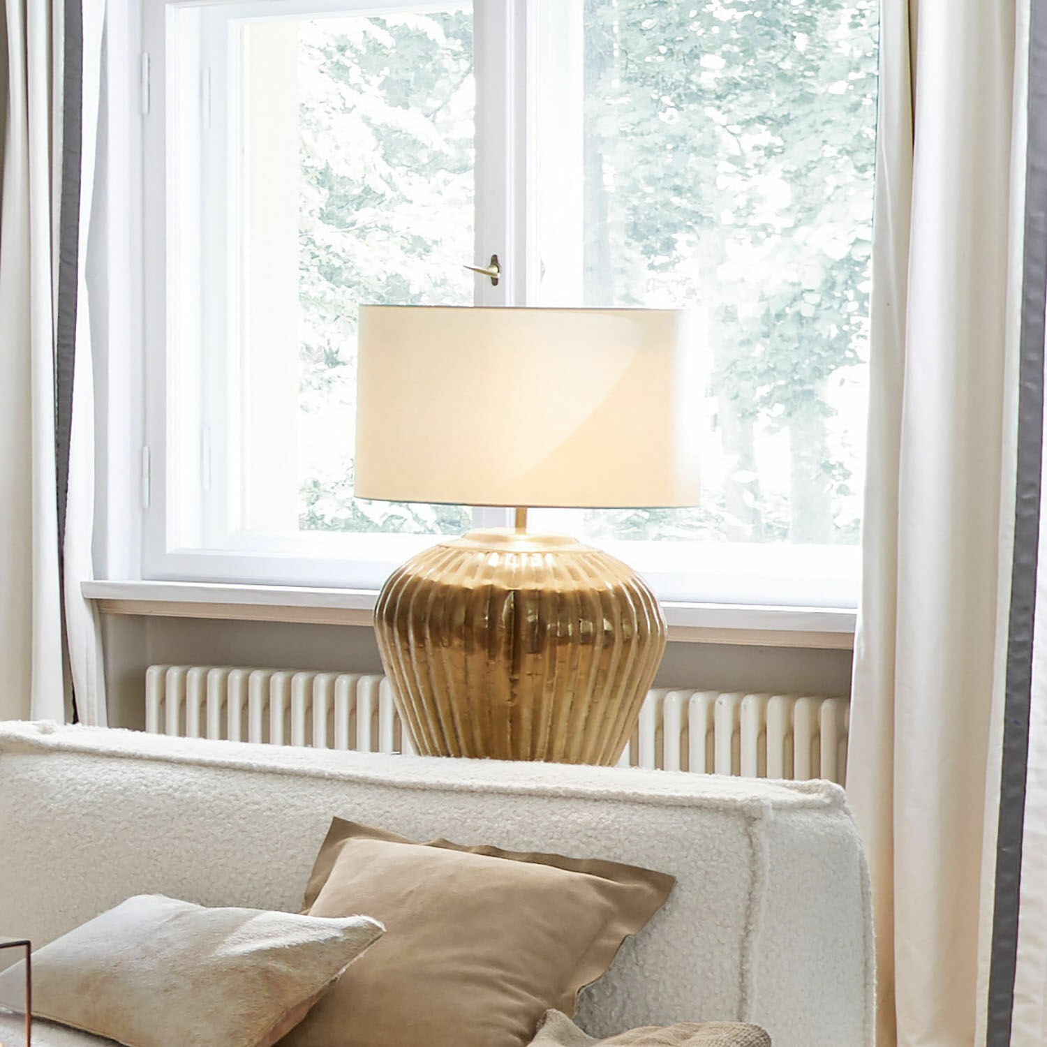 Tischlampe Fauville gold/creme