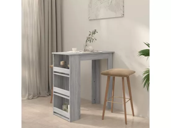 Table de bar avec rangement Sonoma gris 102x50x103,5 cm