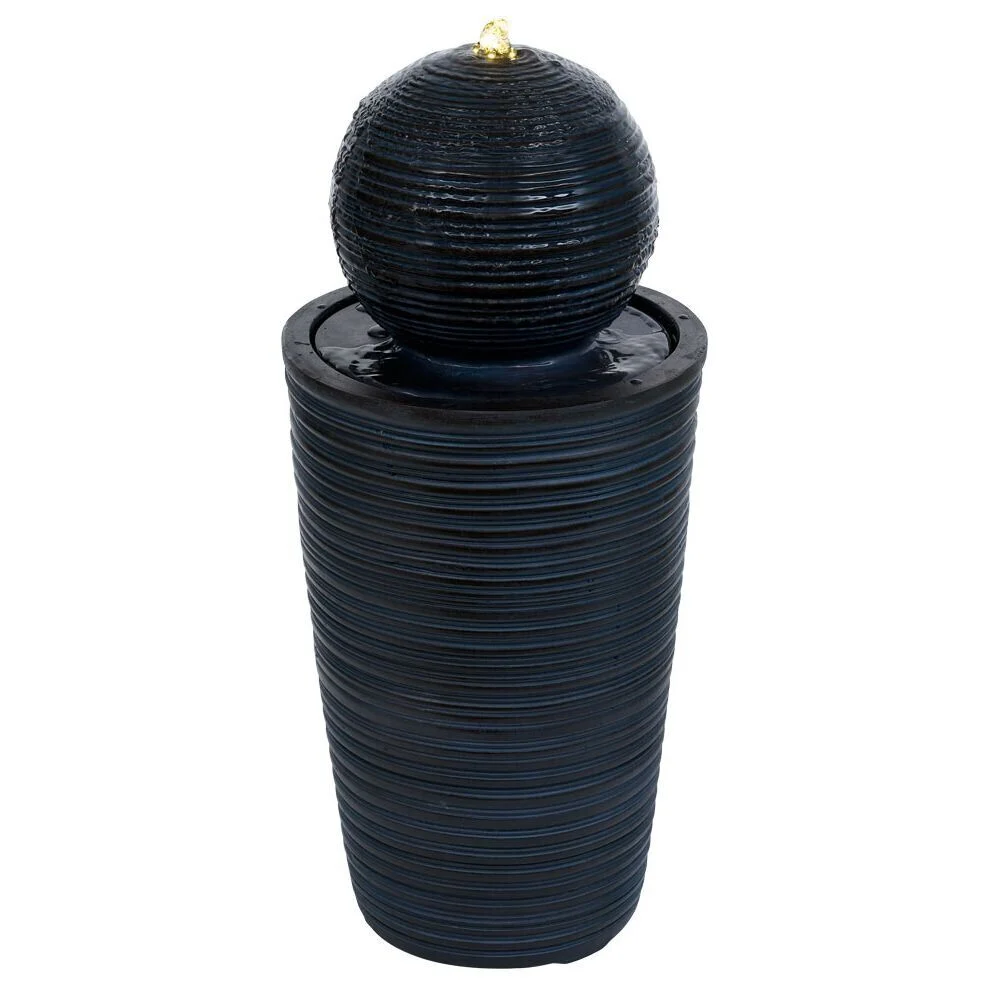 Fontaine de jardin avec sphère lumineuse Ø26,5xH57,5cm