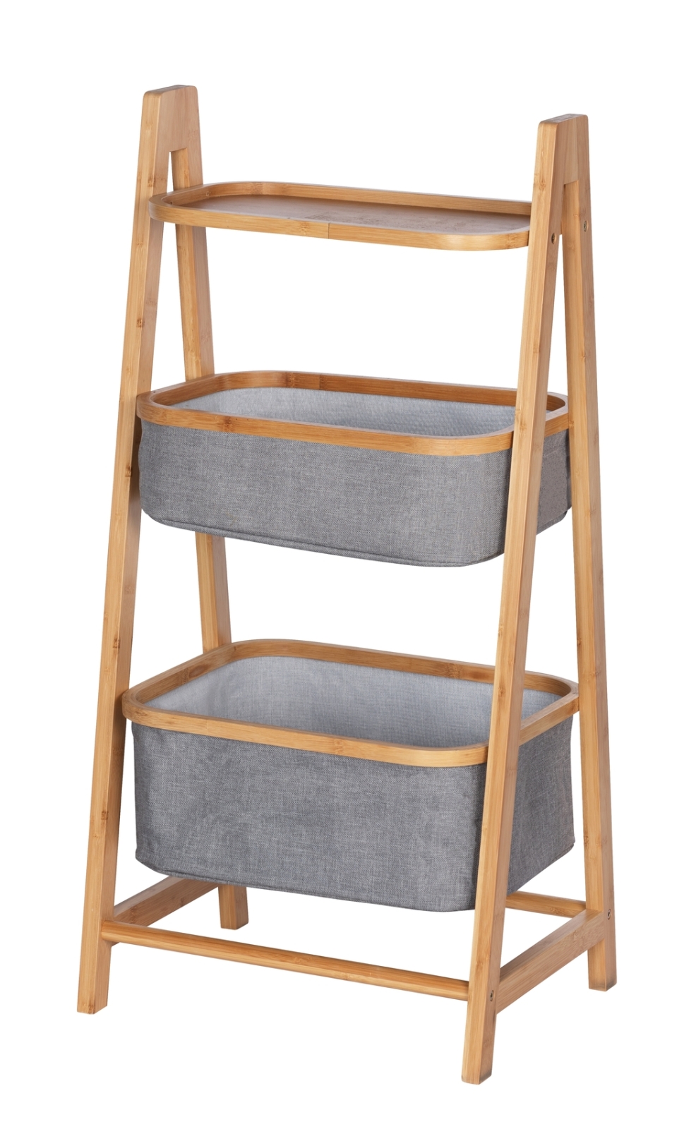 WENKO Badregal BAHARI - Bambus - 2 Körbe