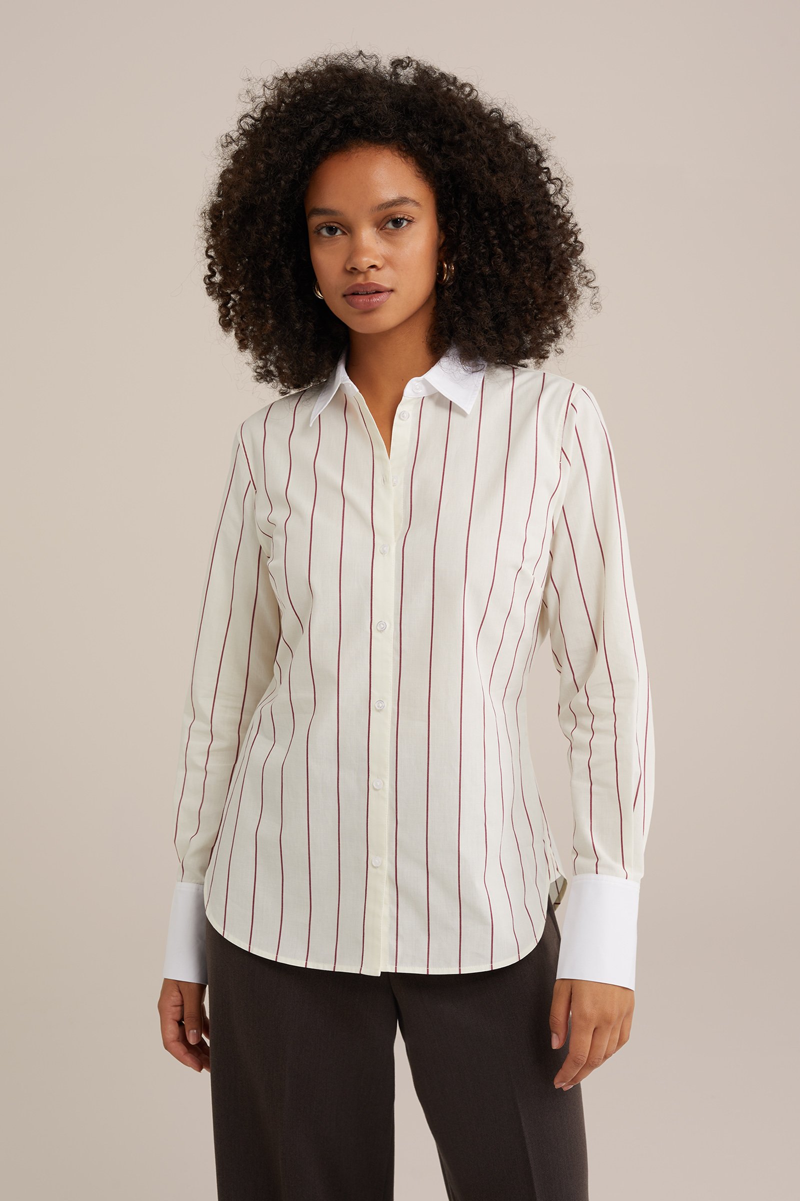 blouse met dessin WE Fashion Bordeauxrood
