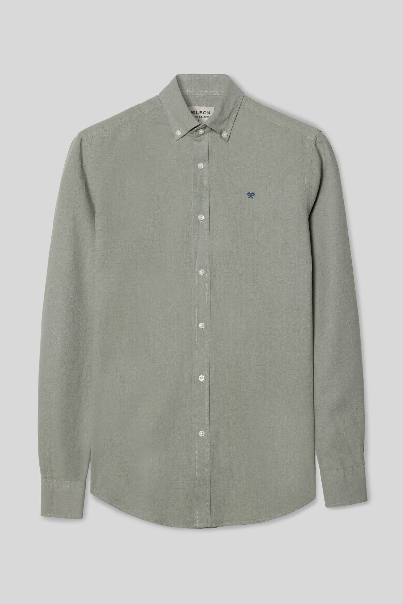 Camisa esportiva tingida de verde claro - Cáqui