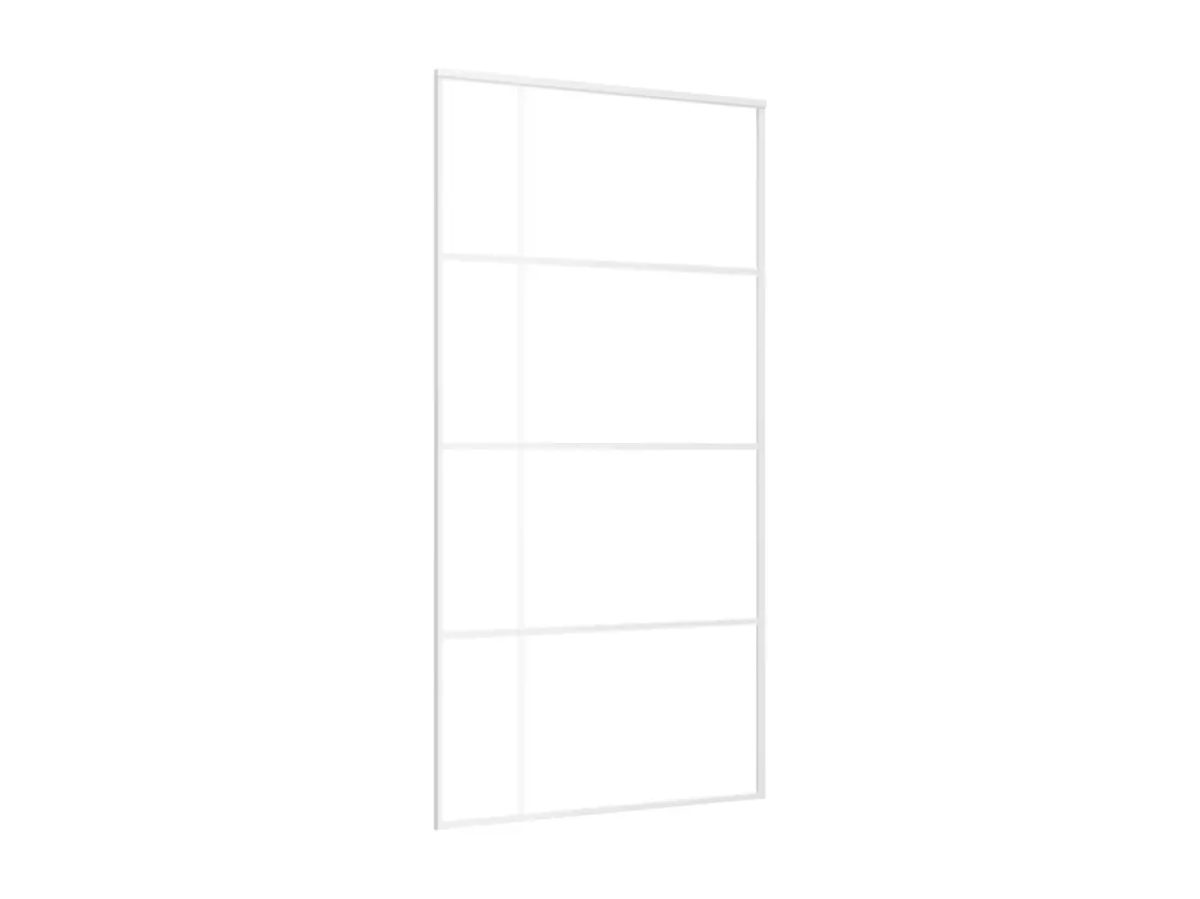 Porte coulissante Verre ESG dépoli aluminium 102,5x205 cm Blanc