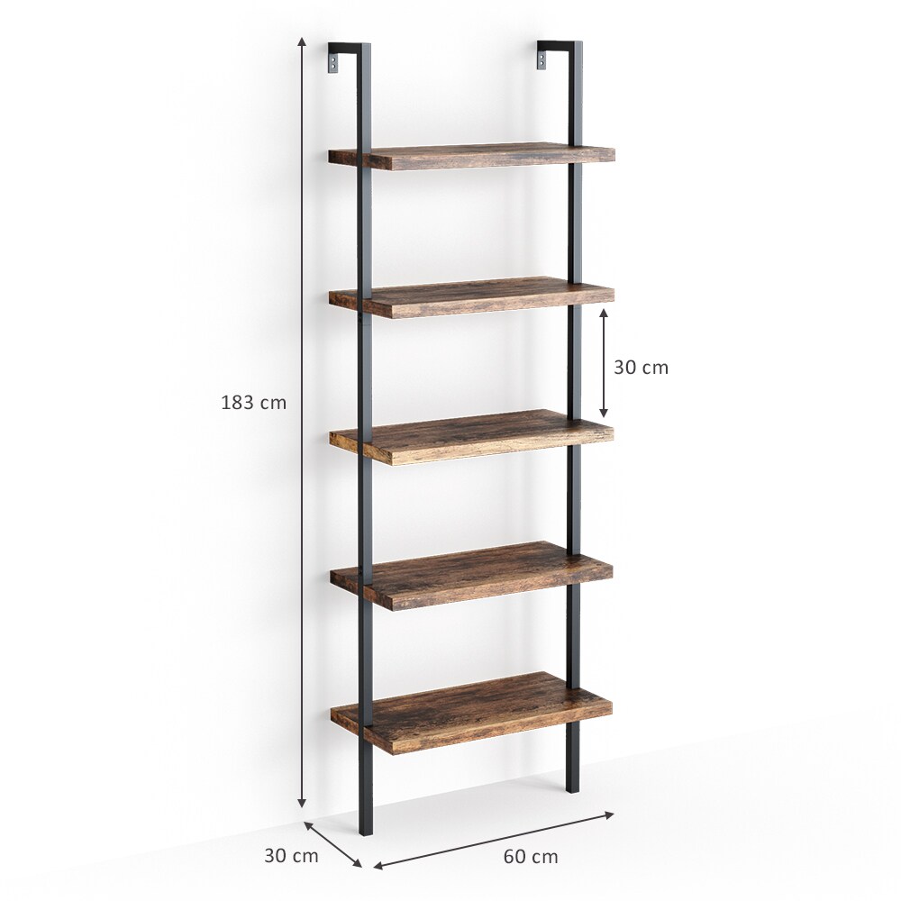 Vicco Loft BücherregalAva Standregal Wandregal 5 Ablagen Leiterregal Vintage