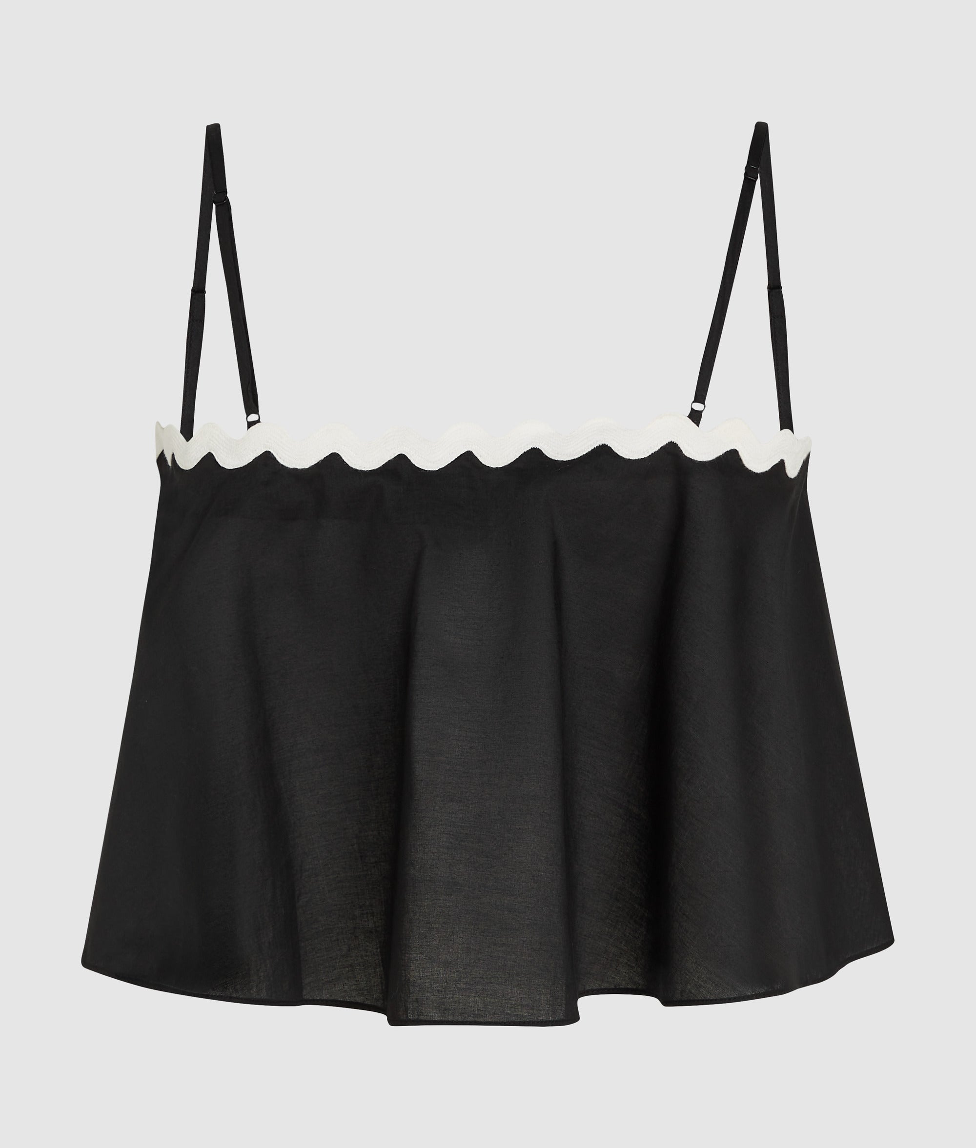 Cropped strandtop met schulprand