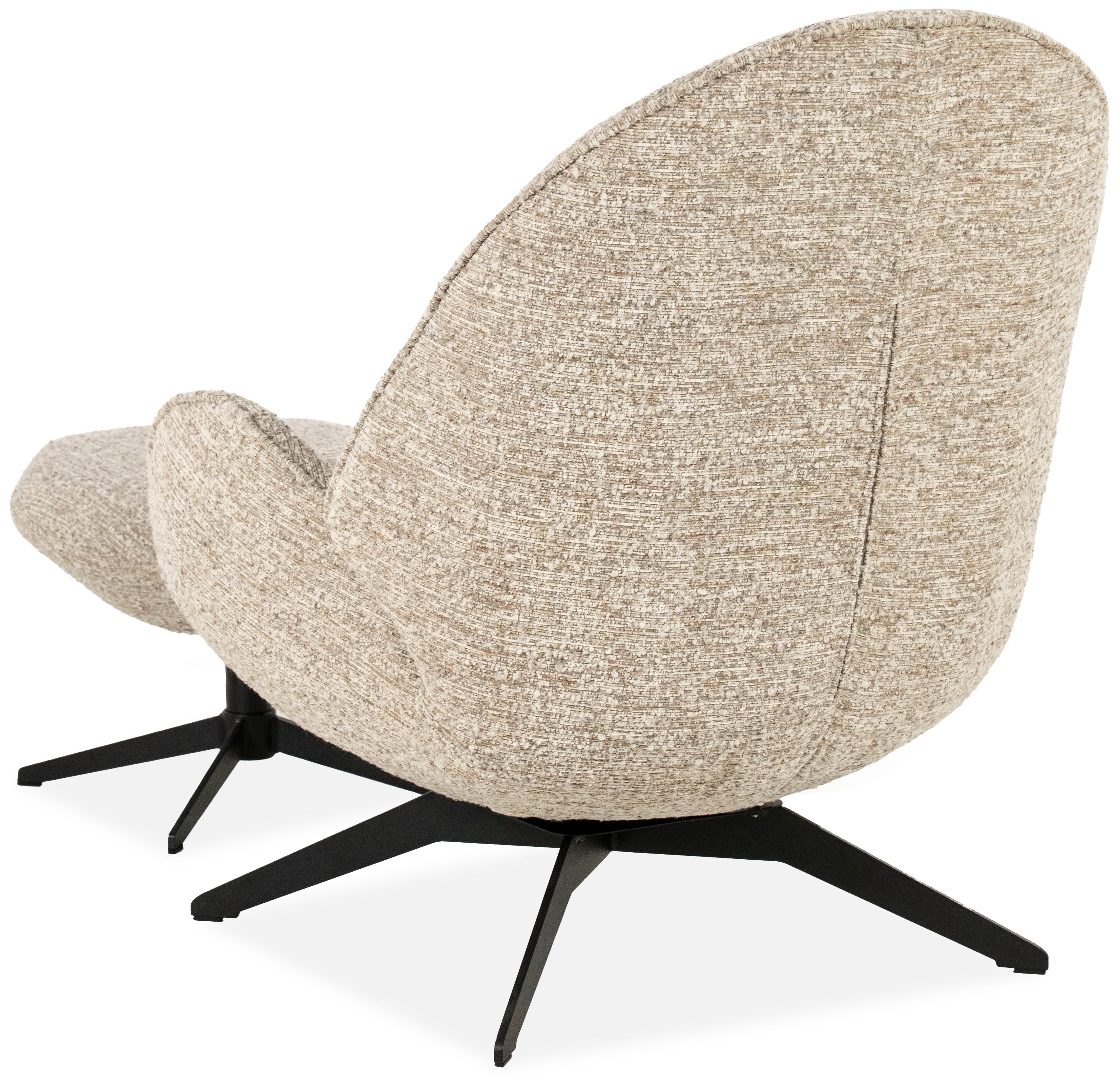 Fauteuil met hocker Taupe 96453 Zora B76 x D87 x H86.2 cm
