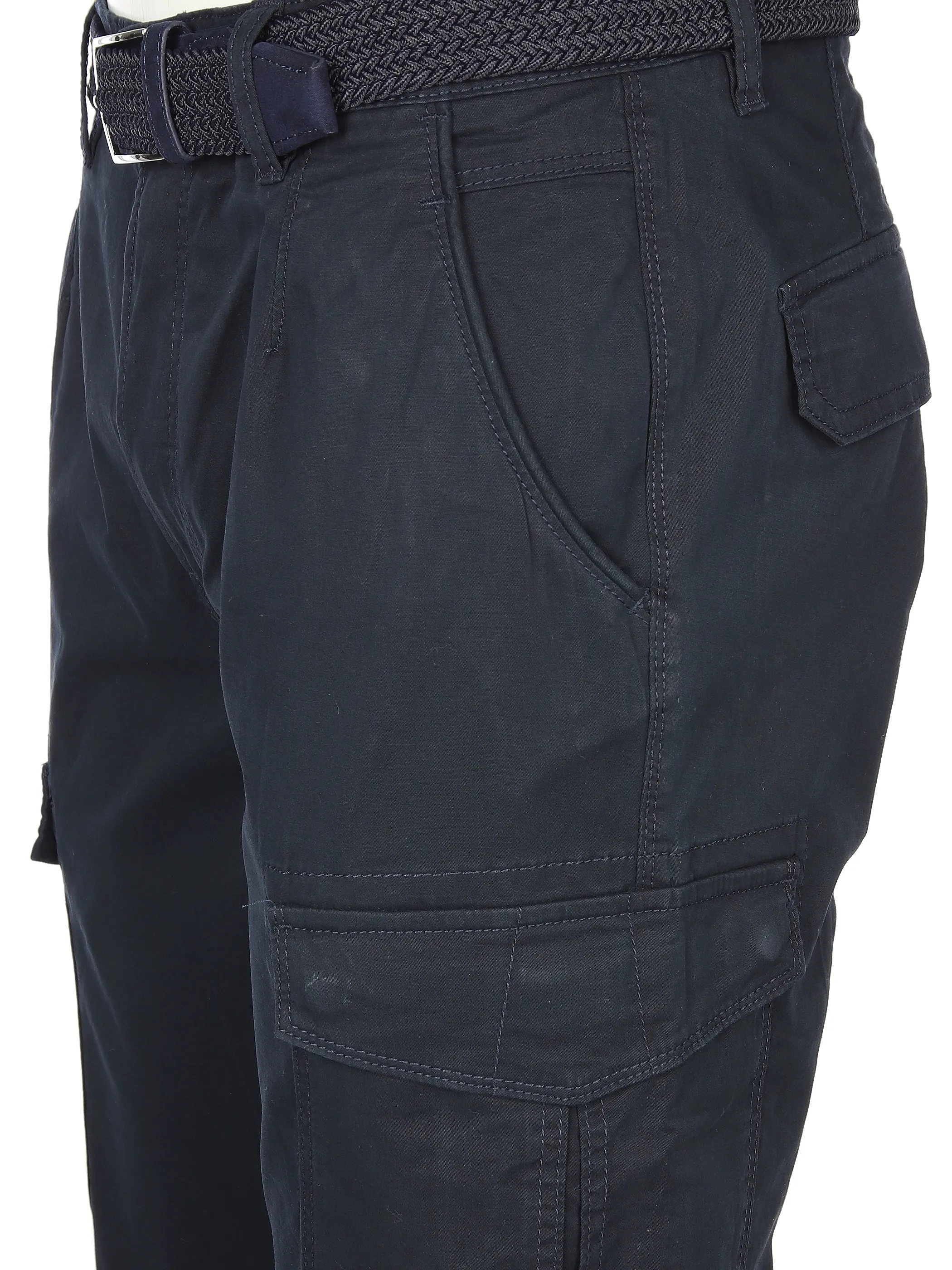 Herren Cargohose mit Flechtgürtel