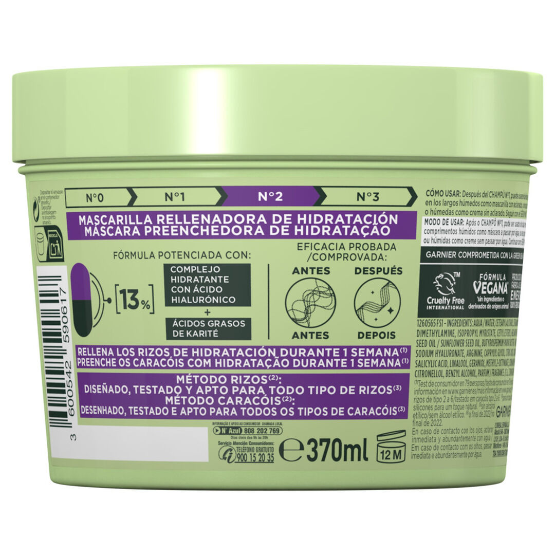 GARNIER  FRUCTIS Máscara Premium Método Caracóis - 370ml