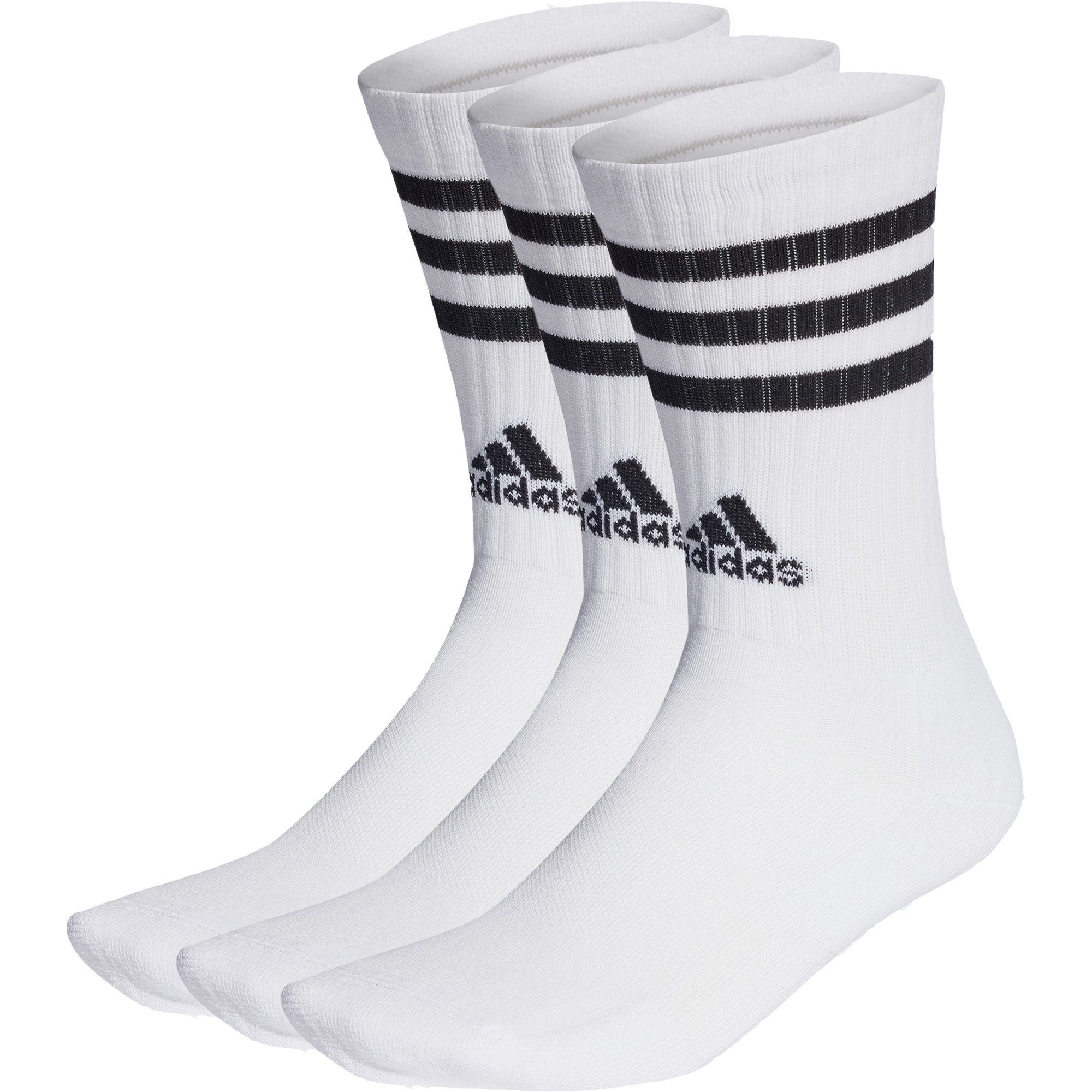 adidas 3-Streifen Cushioned Crew Socken 3 Paar weiß
