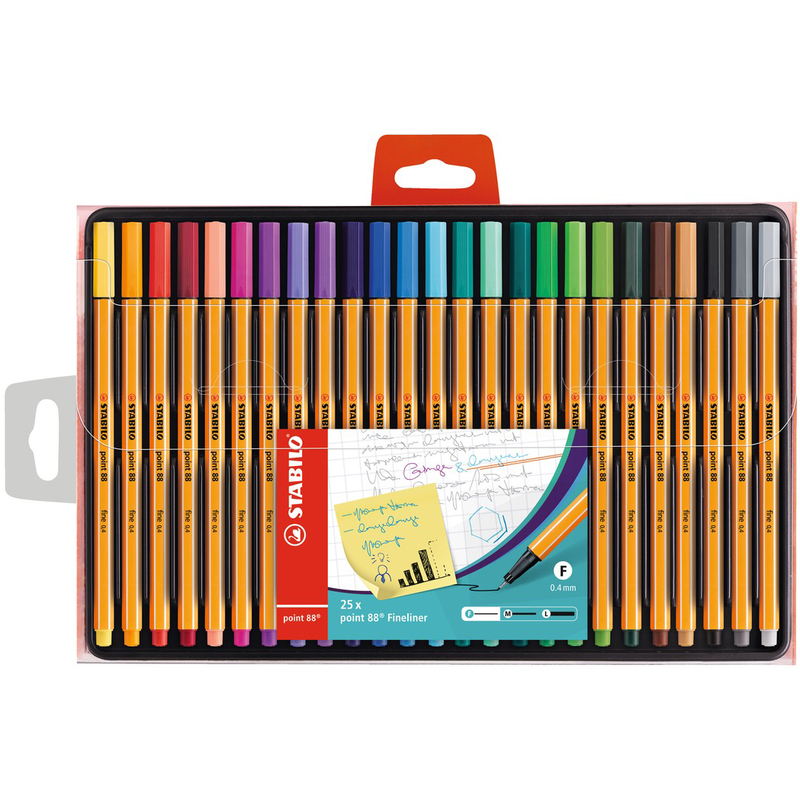 Stabilo Fineliner Point 88, 25er Etui, assortiert