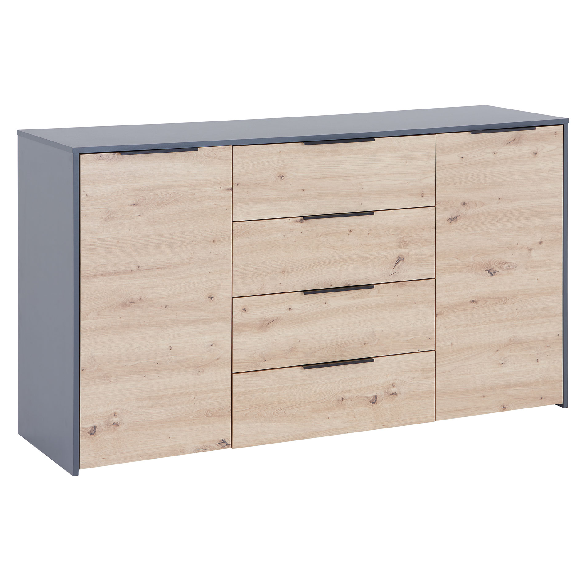 Sideboard - Artisan Eiche - anthrazit - 50 cm Übertiefe - 161 cm breit