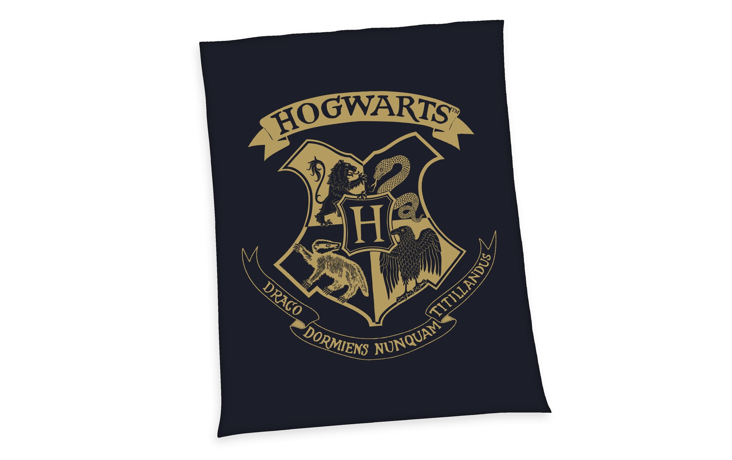 Decke Harry Potter 150 x 200 cm, Dunkelblau/GoldWellsoft-Flauschdecke