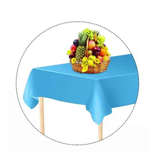 (180x137cm) Deko Folien Tischdecke Party Dekoration Tisch Tuch Uni Design - Rot