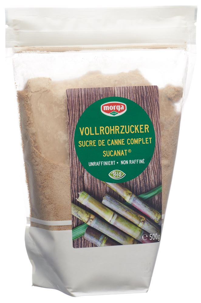 MORGA Sucanat Vollrohrzucker<br>500 g, Beutel, Bio