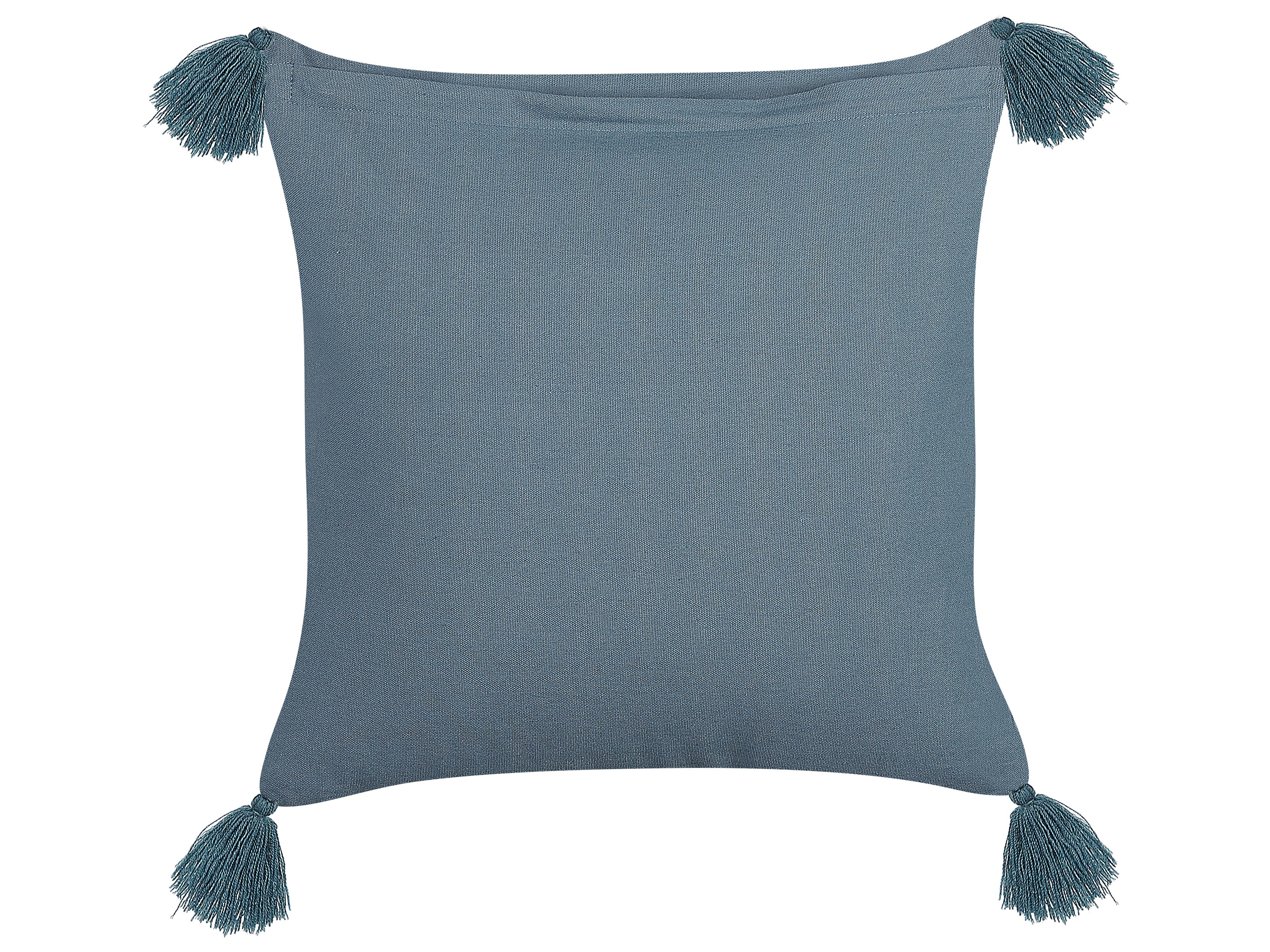 Set van 2 sierkussens RIBES Fluweel 45 x 45 cm Donkerblauw bloempatroon