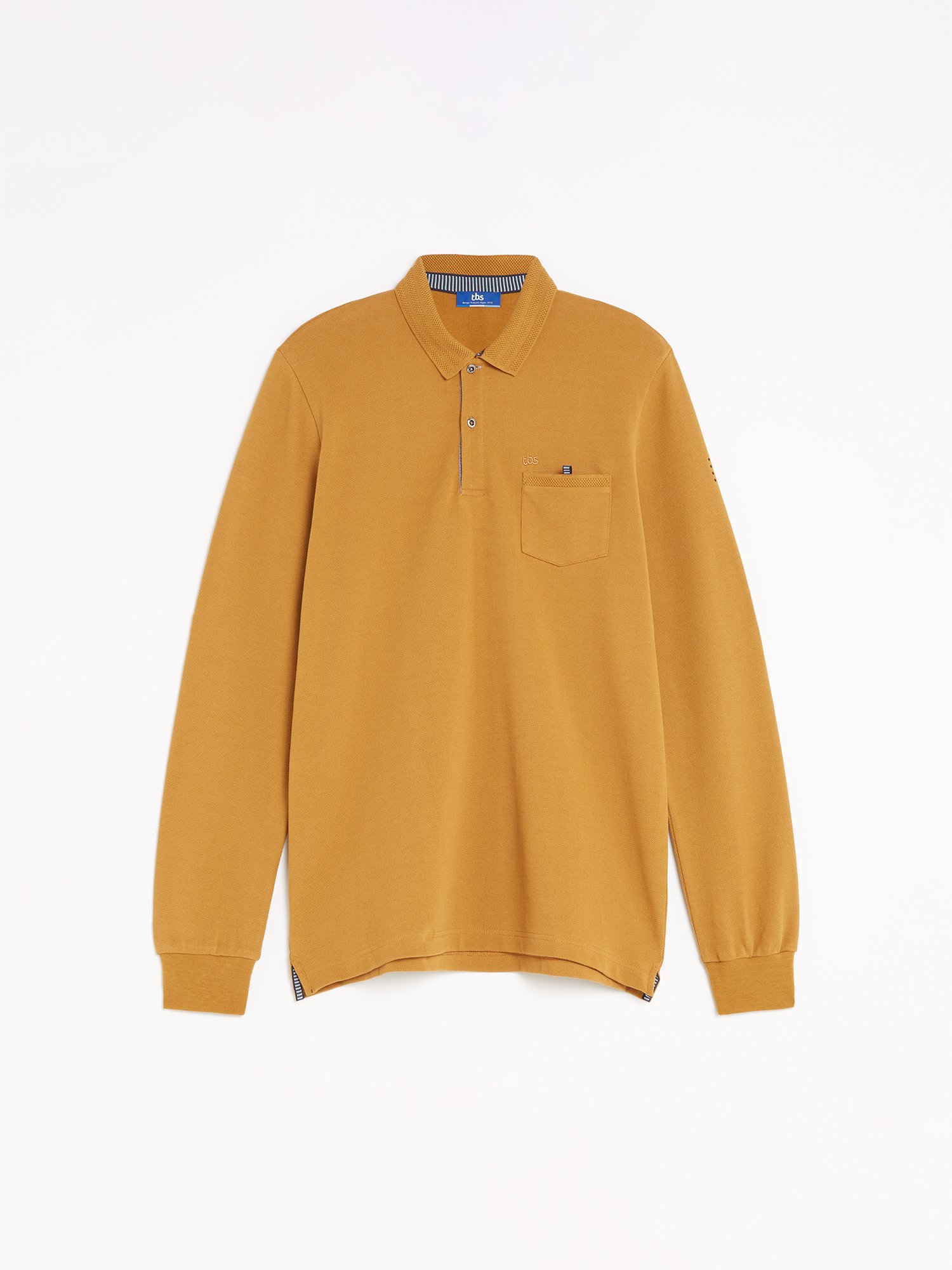 Polo Homme Manches Longues Coton Biologique Beige