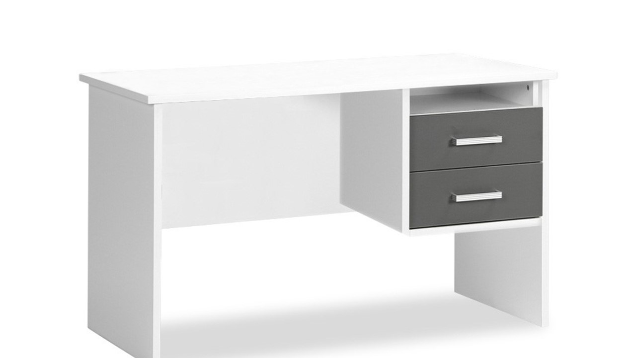 Bureau Jesse wit/donkergrijs