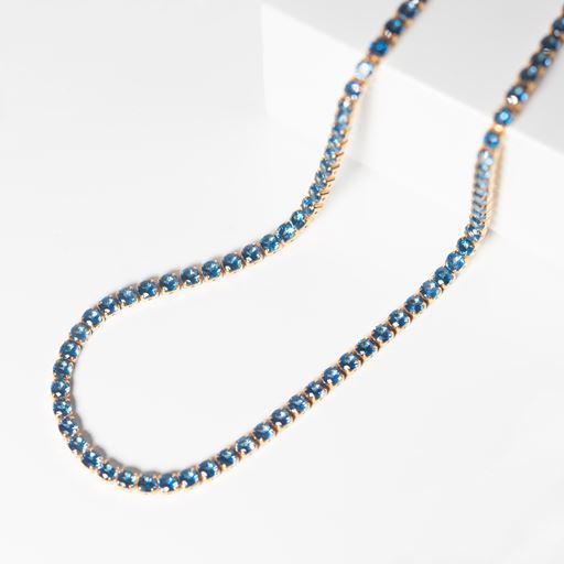 Sif Jakobs Jewellery Ellera Grande Halskæde, Guld/Blå, 43 cm