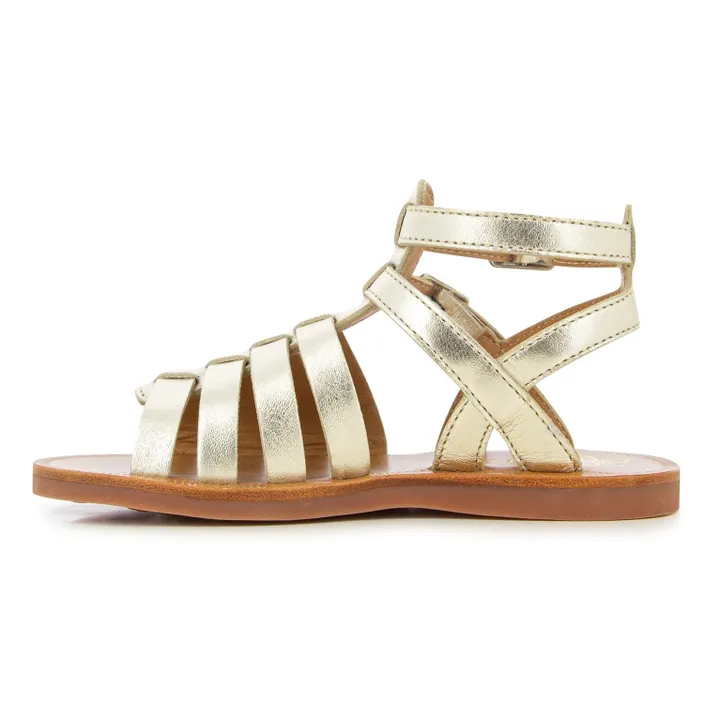 Pom d'Api Sandales Plagette Gladiator  | Argenté