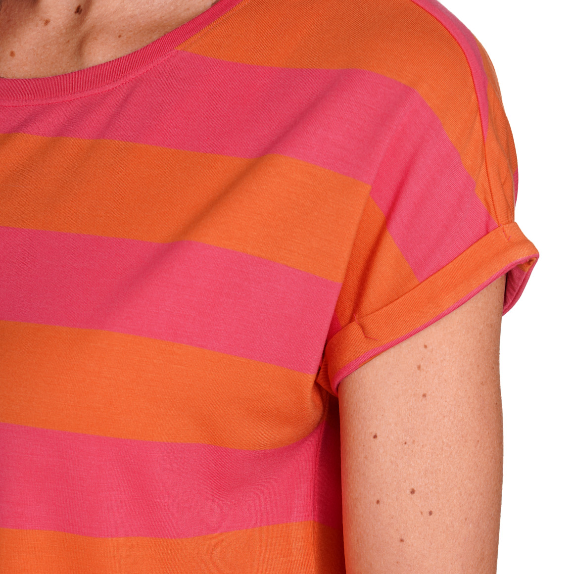 Gina Benotti Damen T-Shirt mit Streifen orange / pink