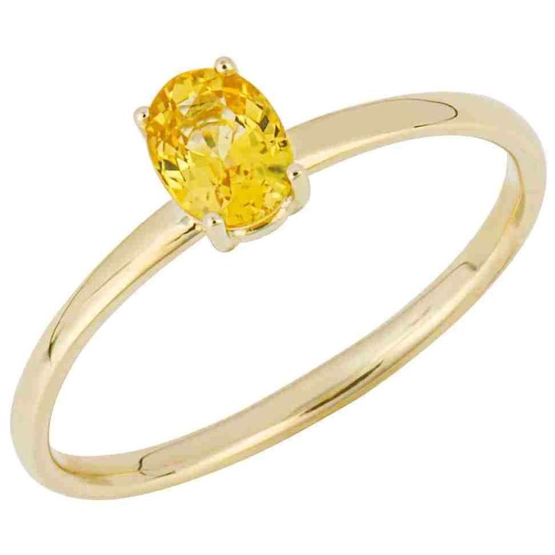 Bague saphir jaune sur or 375