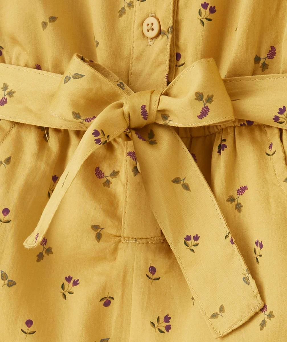 COMBISHORT BÉBÉ FILLE JAUNE AVEC IMPRIMÉ FLEURI