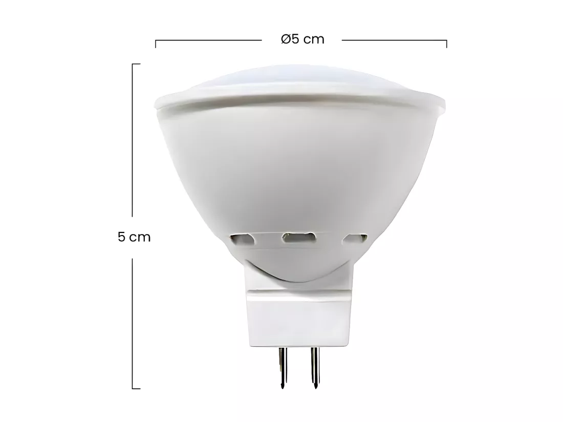 Pack de 2 Ampoules Spot LED GU5.3 8W Equi.60W 700lm 3000K 25000H 7hSevenOn Premium