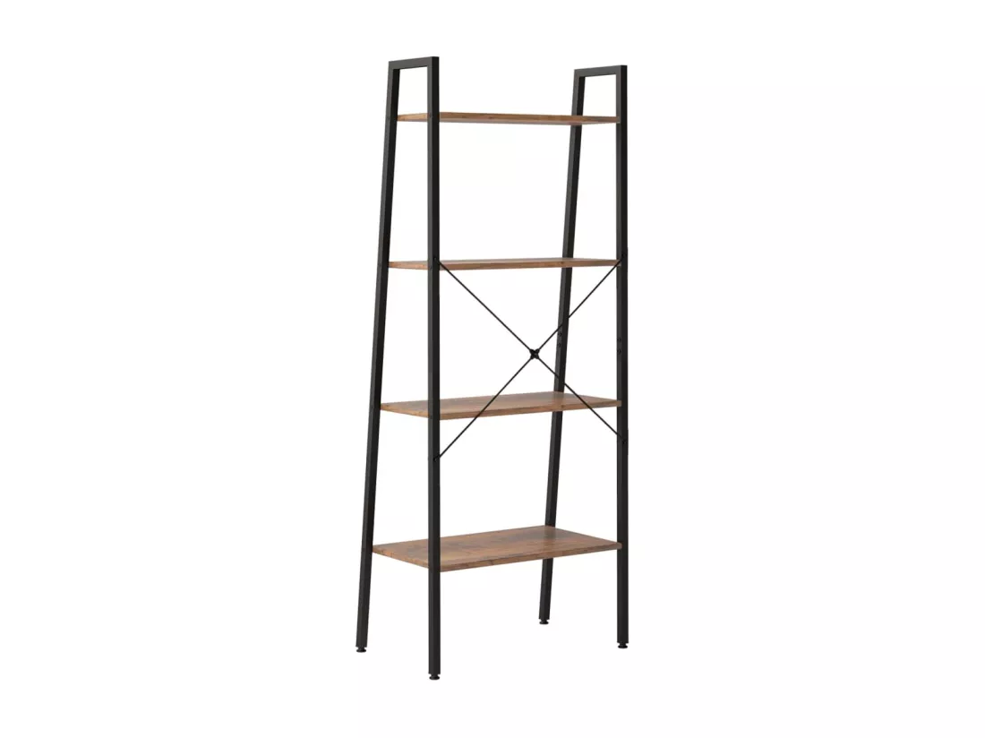 Étagère sur pied 4 niveaux Marron foncé et noir 56x35x140 cm