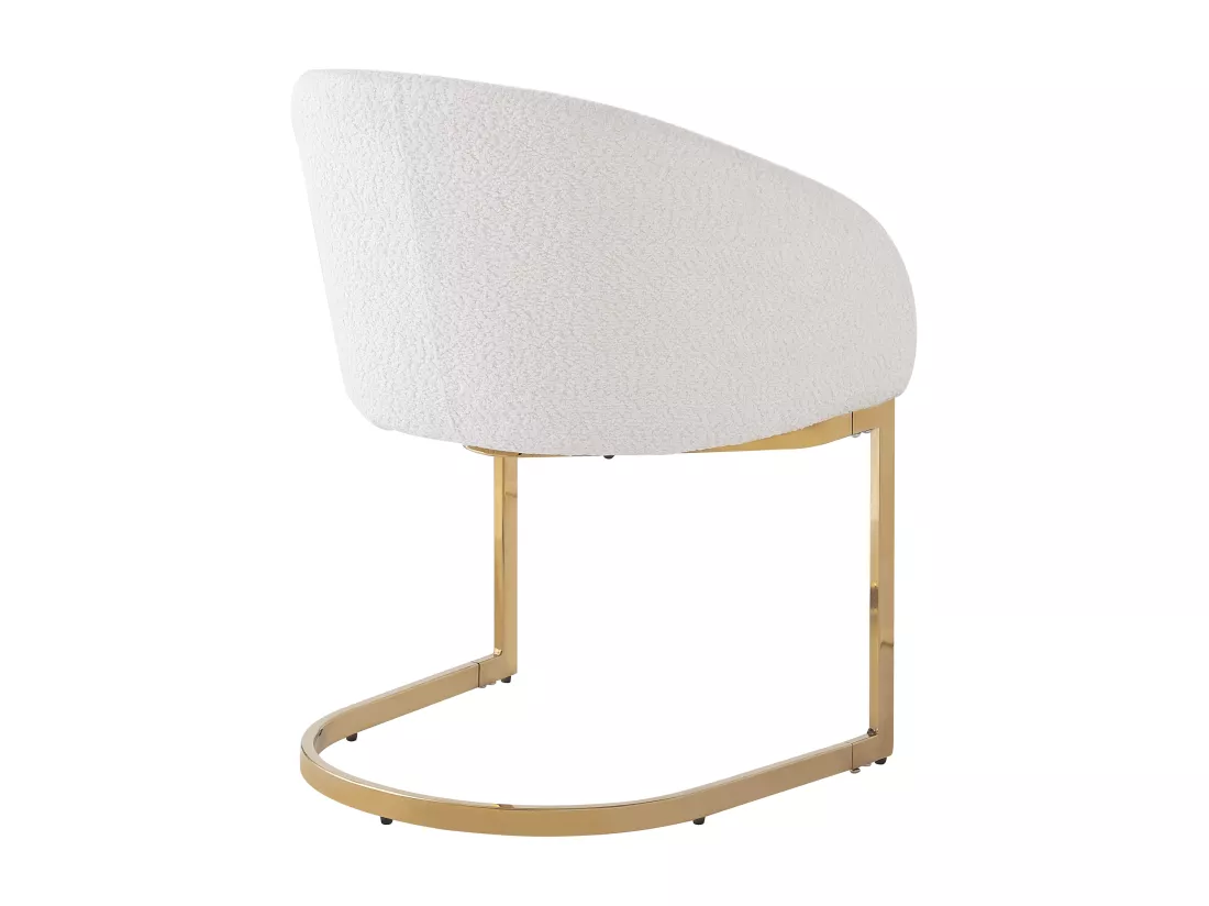 Lot de 6 chaises cantilever en tissu bouclette Beige