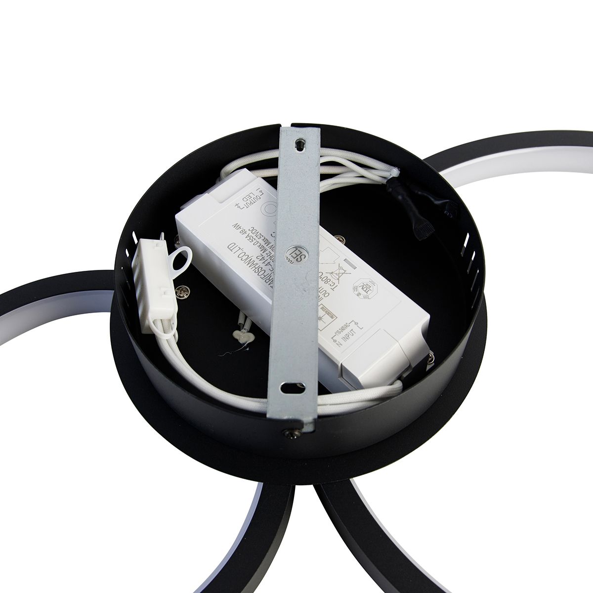 Plafondlamp zwart incl. LED 3 staps dimbaar 4-lichts - Lupolo