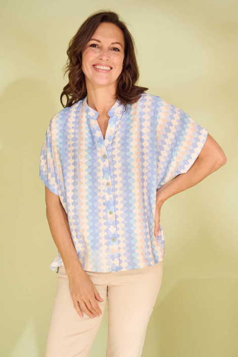 FOS Amsterdam blauwe dames blouse