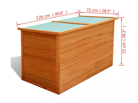 Boîte de rangement de jardin 126x72x72 cm Bois
