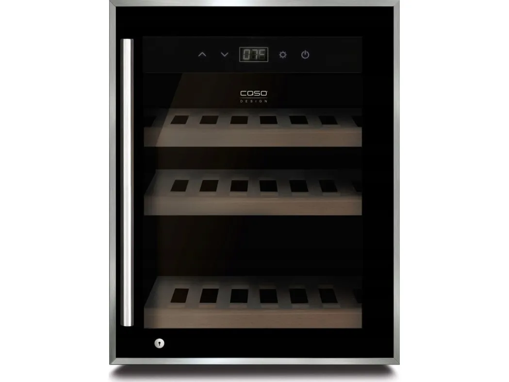 Caso WineSafe 12, Fritstående, 12 flaske(r), 80 W, F, Indvendig belysning, Sort