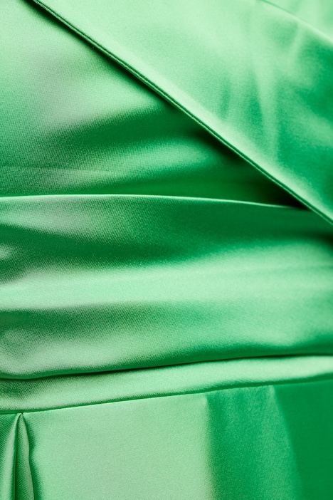 Abendkleid, A-Linie, drapiert, V-Ausschnitt, ärmellos