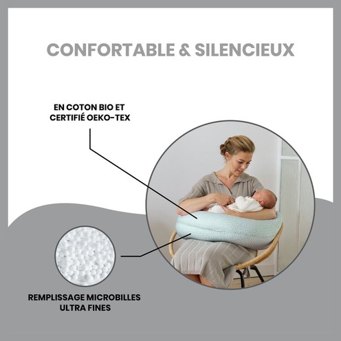 Coussin de maternité Doomoo Buddy Cloudy Kaki - BABYMOOV
