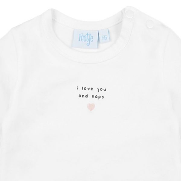 Feetje I Love You And Naps Dots T-Shirt Wit Mt. 44